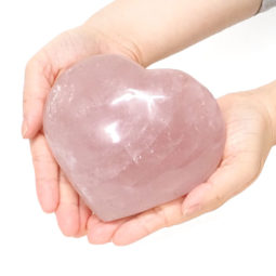 Natural Rose Quartz Polished Heart with Stand DS2255 | Himalayan Salt Factory