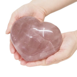 Natural Rose Quartz Polished Heart with Stand DS2257 | Himalayan Salt Factory