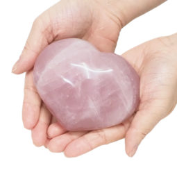Natural Rose Quartz Polished Heart with Stand DS2260 | Himalayan Salt Factory