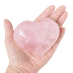 Natural Rose Quartz Polished Heart with Stand DS2261 | Himalayan Salt Factory