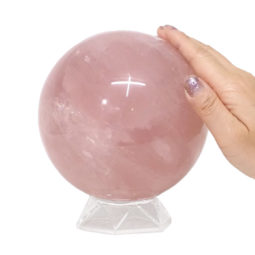 Natural Rose Quartz Sphere DR382 | Himalayan Salt Factory