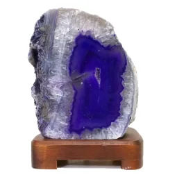 Purple Agate Lamp - Timber Base S813 | Himalayan Salt Factory