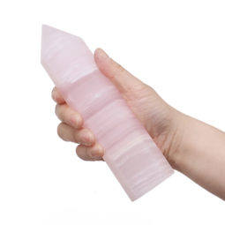 Rose Calcite Terminated Point DR390 | Himalayan Salt Factory