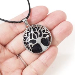 Black Sunstone Tree of Life Pendant | Himalayan Salt Factory