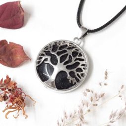 Black Sunstone Tree of Life Pendant | Himalayan Salt Factory