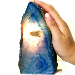 Blue Agate Lamp J16 | Himalayan Salt Factory