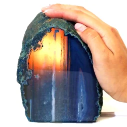 2.05kg Blue Agate Crystal Lamp J27 7 Blue Agate Lamp J27 | Himalayan Salt Factory