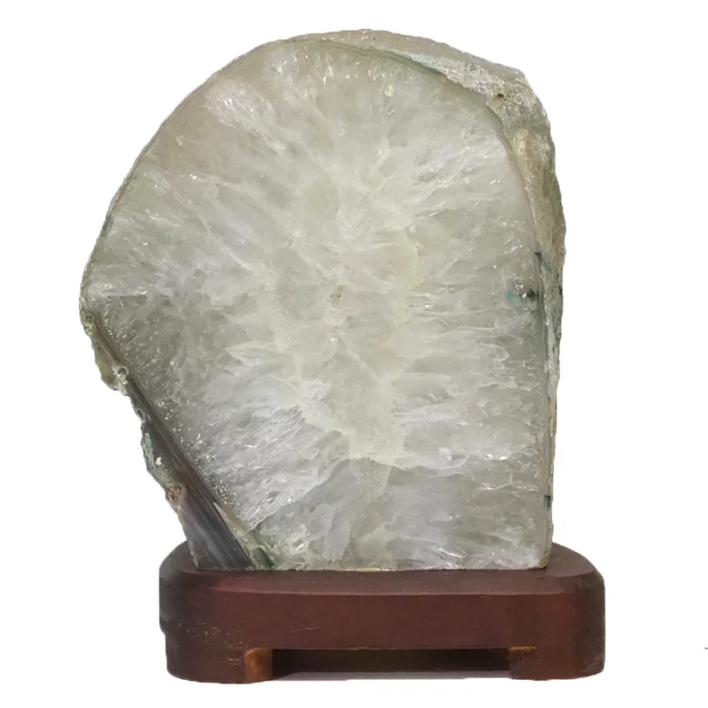 3.90kg Natural Agate Lamp – Timber Base S832 3 Natural Agate Lamp - Timber Base S832 | Himalayan Salt Factory