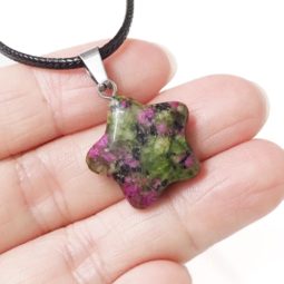 Ruby and Zoisite Pentagram Pendant | Himalayan Salt Factory