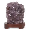 2.86kg Amethyst Crystal Lamp with Timber Base DB530 | Himalayan Salt Factory