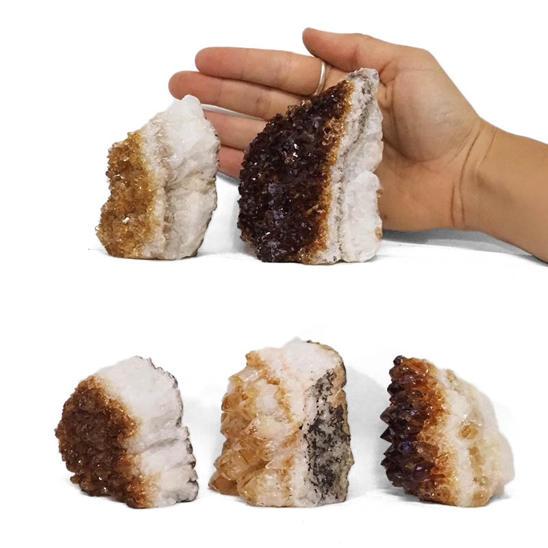 1.69kg Citrine Crystal Geode Specimen Set 5 Pieces DR399 4 1.69kg Citrine Crystal Geode Specimen Set 5 Pieces DR399 | Himalayan Factory