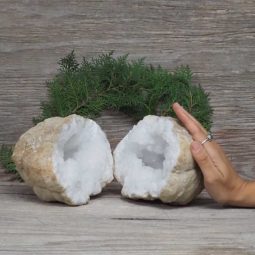 5.69kg Natural Calcite Geode Pair N1975 | Himalayan Salt Factory