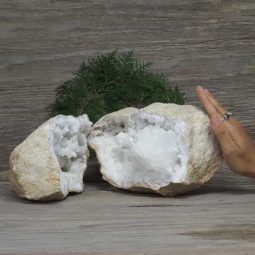 6.49kg Natural Calcite Geode Pair N1983 | Himalayan Salt Factory