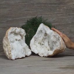 5.83kg Natural Calcite Geode Pair N1984 | Himalayan Salt Factory