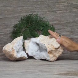 5.44kg Natural Calcite Geode Pair N1985 | Himalayan Salt Factory