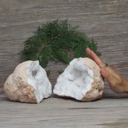 4.88kg Natural Calcite Geode Pair N1986 | Himalayan Salt Factory