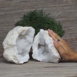 4.87kg Natural Calcite Geode Pair N1987 | Himalayan Salt Factory
