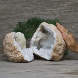 6.89kg Natural Calcite Geode Pair N1989 | Himalayan Salt Factory