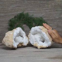 5.25kg Natural Calcite Geode Pair N1991 | Himalayan Salt Factory