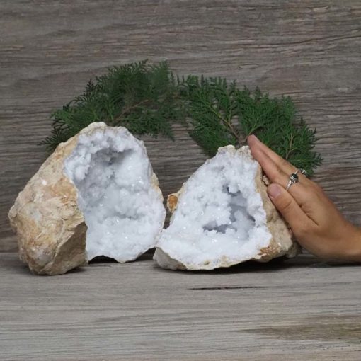 5.50kg Natural Calcite Geode Pair N1999 | Himalayan Salt Factory