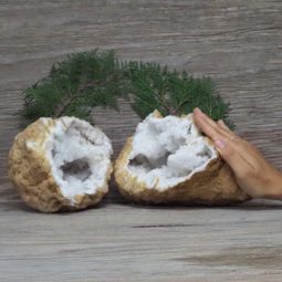 5.27kg Natural Calcite Geode Pair N2000 | Himalayan Salt Factory