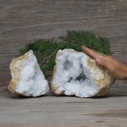 6.28kg Natural Calcite Geode Pair N2007 | Himalayan Salt Factory