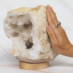 4.48kg Natural Calcite Geode Lamp with Large LED Light Base DB535 9 4.48kg Natural Calcite Geode Lamp with Large LED Light Base DB535 | Himalayan Salt Factory