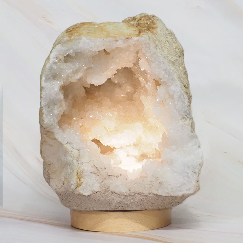 4.48kg Natural Calcite Geode Lamp with Large LED Light Base DB535 3 4.48kg Natural Calcite Geode Lamp with Large LED Light Base DB535 | Himalayan Salt Factory