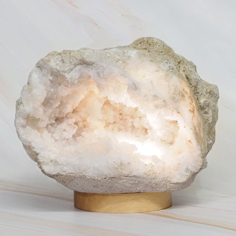 3.70kg Natural Calcite Geode Lamp with Large LED Light Base DB536 3 3.70kg Natural Calcite Geode Lamp with Large LED Light Base DB536 | Himalayan Salt Factory