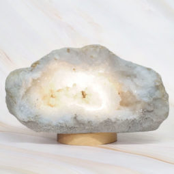 4.15kg Natural Calcite Geode Lamp with Large LED Light Base DB537 | Himalayan Salt Factory