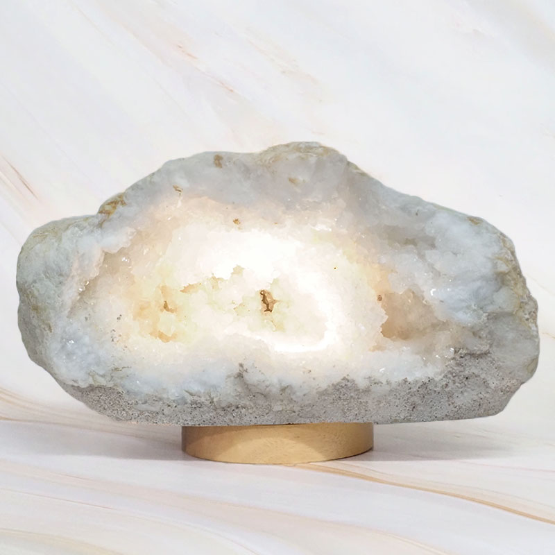 4.15kg Natural Calcite Geode Lamp with Large LED Light Base DB537 3 4.15kg Natural Calcite Geode Lamp with Large LED Light Base DB537 | Himalayan Salt Factory
