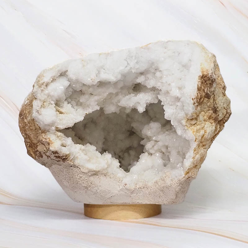 6.82kg Natural Calcite Geode Lamp with Large LED Light Base DR403 4 6.82kg Natural Calcite Geode Lamp with Large LED Light Base DR403 | Himalayan Salt Factory