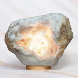 6.82kg Natural Calcite Geode Lamp with Large LED Light Base DR403 | Himalayan Salt Factory