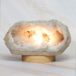 2.38kg Natural Calcite Geode Lamp with Large LED Light Base DR405 | Himalayan Salt Factory