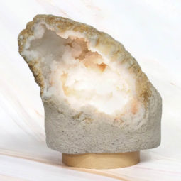 1.98kg Natural Calcite Geode Lamp with Large LED Light Base DR409 | Himalayan Salt Factory