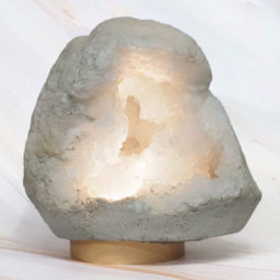 4.27kg Natural Calcite Geode Lamp with Large LED Light Base DR414 | Himalayan Salt Factory