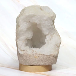 3.55kg Natural Calcite Geode Lamp with Large LED Light Base DR415 | Himalayan Salt Factory