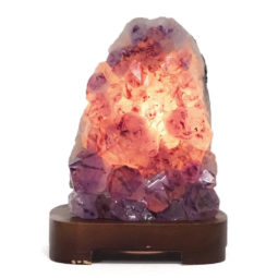 2.62kg Amethyst Crystal Lamp with Timber Base DS2320 | Himalayan Salt Factory
