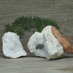 7.10kg Natural Calcite Geode Pair N2010 | Himalayan Salt Factory