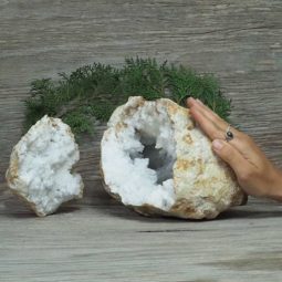 6.13kg Natural Calcite Geode Pair N2011 | Himalayan Salt Factory