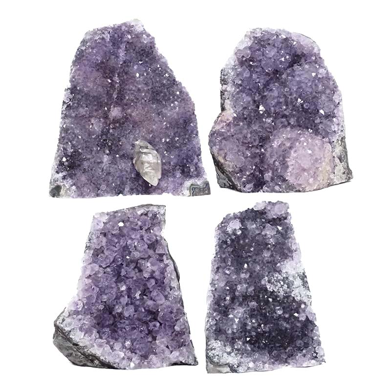 2.76kg Amethyst Crystal Geode Specimen Set 4 Pieces DR417 3 Amethyst Crystal Geode Specimen Set 4 Pieces DR417 | Himalayan Salt Factory
