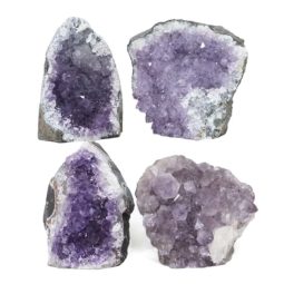 Amethyst Crystal Geode Specimen Set 4 Pieces DR421 | Himalayan Salt Factory