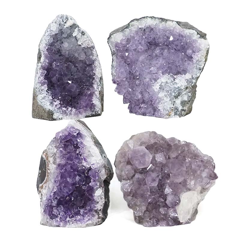 2.47kg Amethyst Crystal Geode Specimen Set 4 Pieces DR421 3 Amethyst Crystal Geode Specimen Set 4 Pieces DR421 | Himalayan Salt Factory