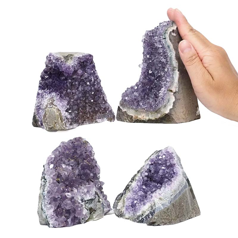 2.50kg Amethyst Crystal Geode Specimen Set 4 Pieces DR422 4 Amethyst Crystal Geode Specimen Set 4 Pieces DR422 | Himalayan Salt Factory