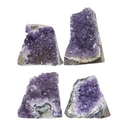 Amethyst Crystal Geode Specimen Set 4 Pieces DR422 | Himalayan Salt Factory