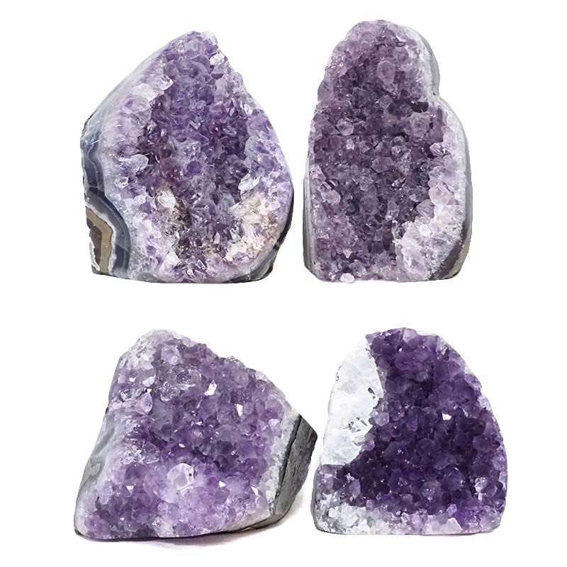 3.02kg Amethyst Polished Crystal Geode Specimen Set 4 Pieces DR426 3 Amethyst Polished Crystal Geode Specimen Set 4 Pieces DR426 | Himalayan Salt Factory