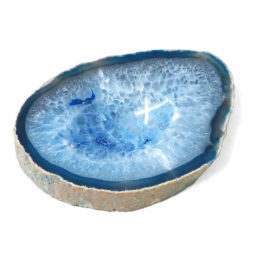 Blue Agate Polished Bowl - Large | Himalayan Salt Factory