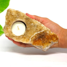0.70kg Citrine Tealight Candle Holder CF293 | Himalayan Salt Factory