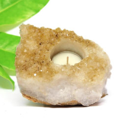 1.40kg Citrine Tealight Candle Holder Set 2 pieces CF299 | Himalayan Salt Factory