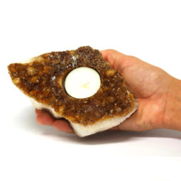 1.40kg Citrine Tealight Candle Holder Set 2 pieces CF299 | Himalayan Salt Factory